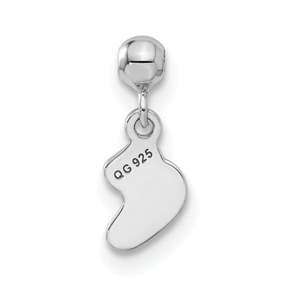 Sterlingsilber Mio Memento Rosa Emaille Hängend Baby Sock Charm