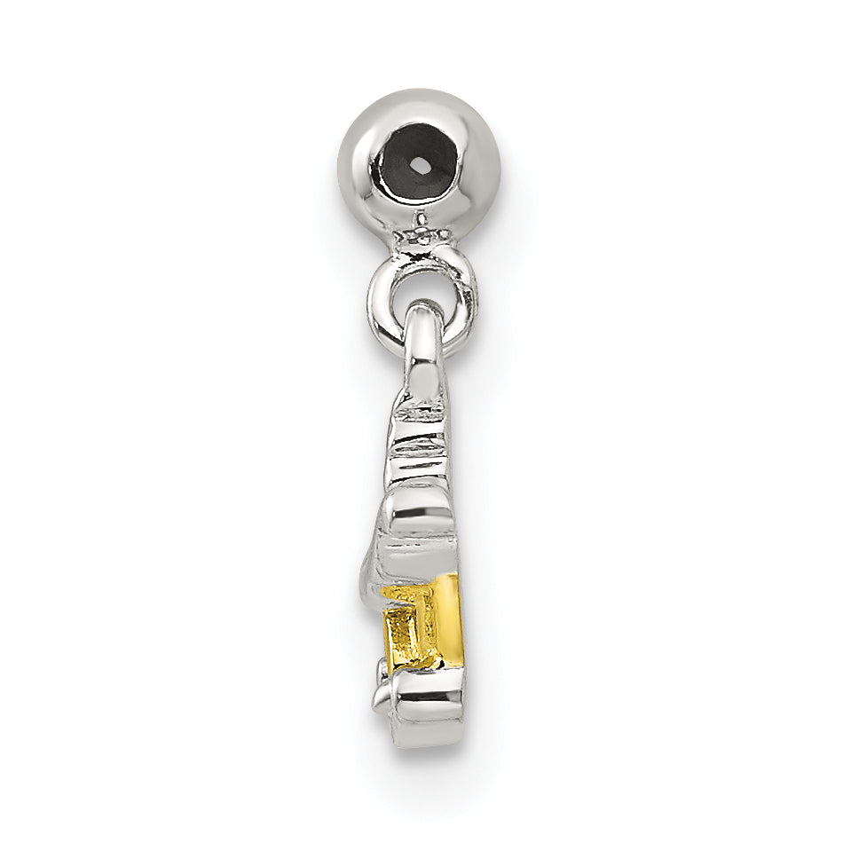 Sterlingsilber Mio Memento Goldfarben Emaille Baby Carriage Charm