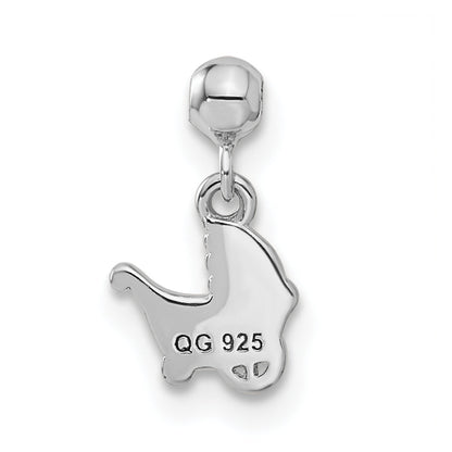 Sterlingsilber Mio Memento Goldfarben Emaille Baby Carriage Charm