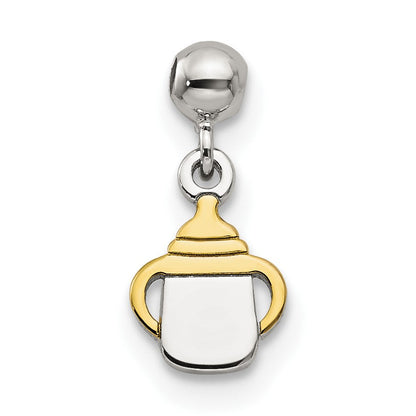 Sterlingsilber Mio Memento Goldfarben Hängend Baby Bottle Charm