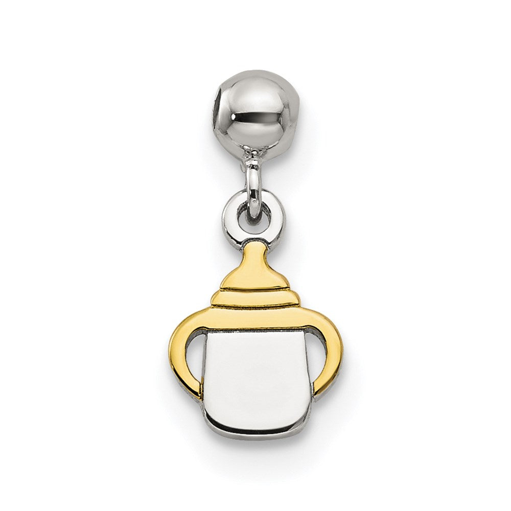 Sterlingsilber Mio Memento Goldfarben Hängend Baby Bottle Charm