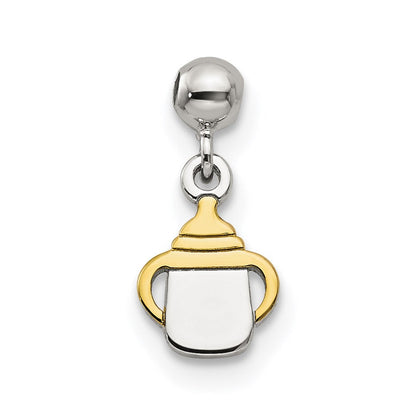 Sterlingsilber Mio Memento Goldfarben Hängend Baby Bottle Charm