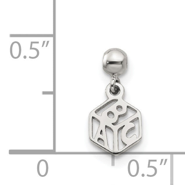 Sterlingsilber Mio Memento Hängend Baby Block Charm
