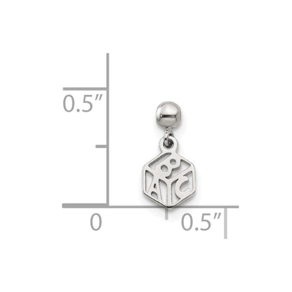 Sterlingsilber Mio Memento Hängend Baby Block Charm