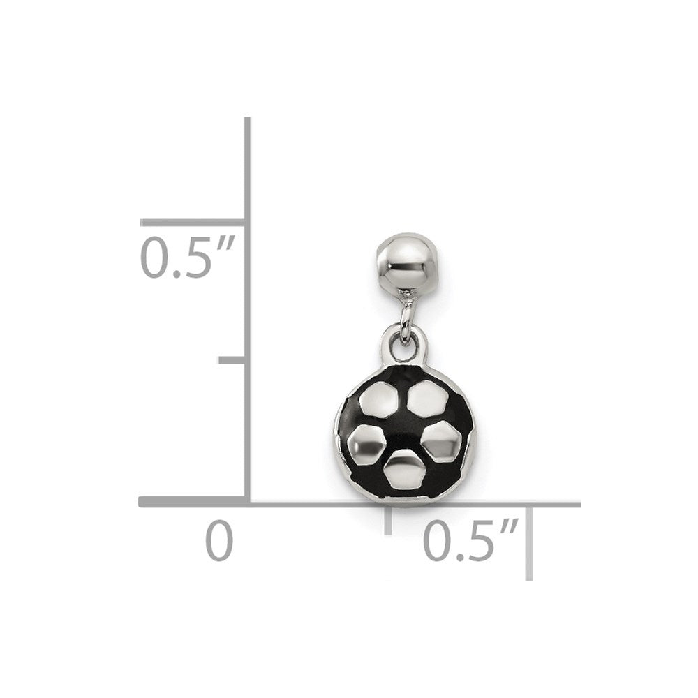 Sterlingsilber Mio Memento Emaille Hängend Fußball Kugel Charm