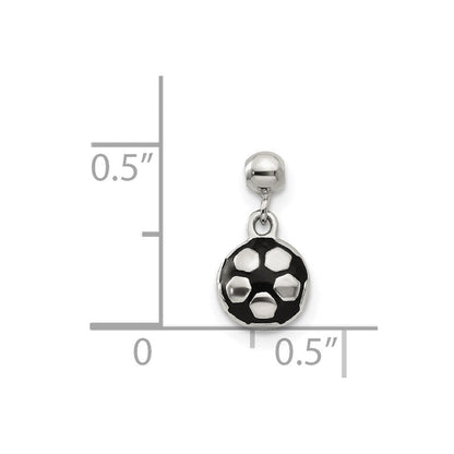 Sterlingsilber Mio Memento Emaille Hängend Fußball Kugel Charm