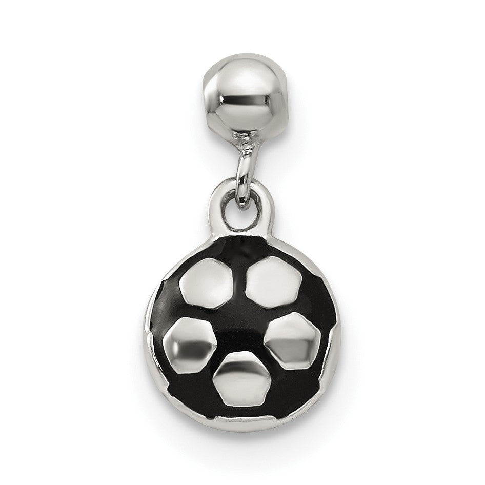 Sterlingsilber Mio Memento Emaille Hängend Fußball Kugel Charm