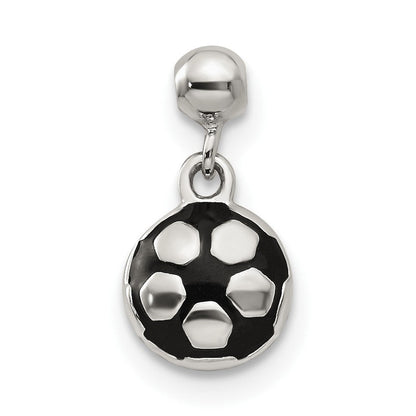 Sterlingsilber Mio Memento Emaille Hängend Fußball Kugel Charm