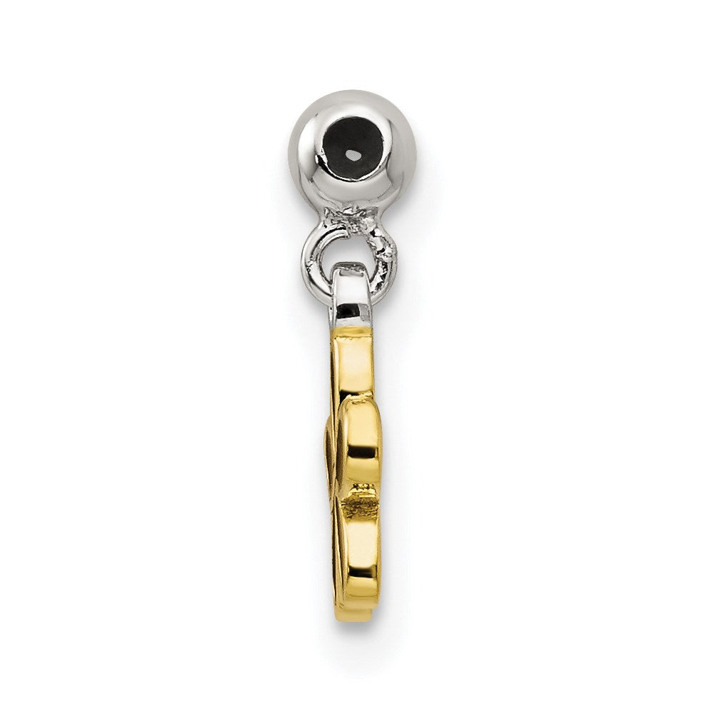 Sterlingsilber Mio Memento Goldfarben Rot Emaille Blume Charm