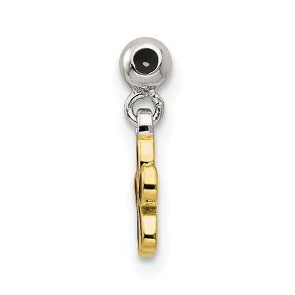 Sterlingsilber Mio Memento Goldfarben Rot Emaille Blume Charm