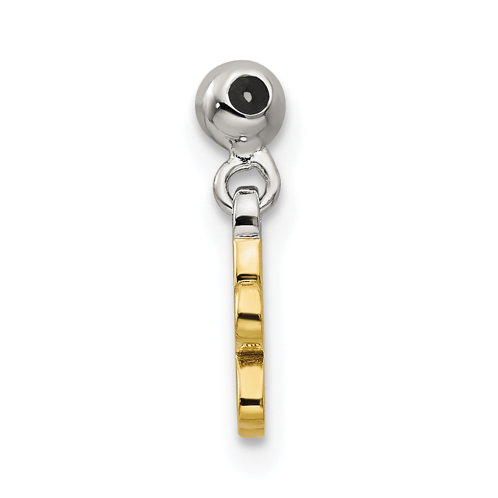 Sterlingsilber Mio Memento Goldfarben Gelb Emaille Blume Charm