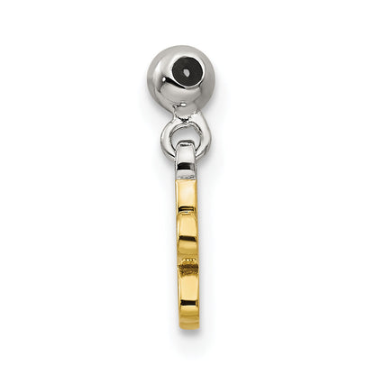 Sterlingsilber Mio Memento Goldfarben Gelb Emaille Blume Charm