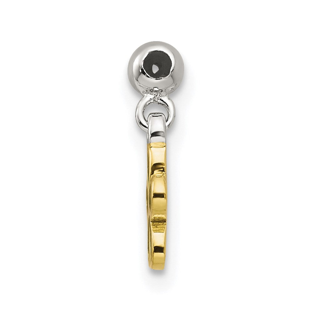 Sterlingsilber Mio Memento Goldfarben Grün Emaille Blume Charm