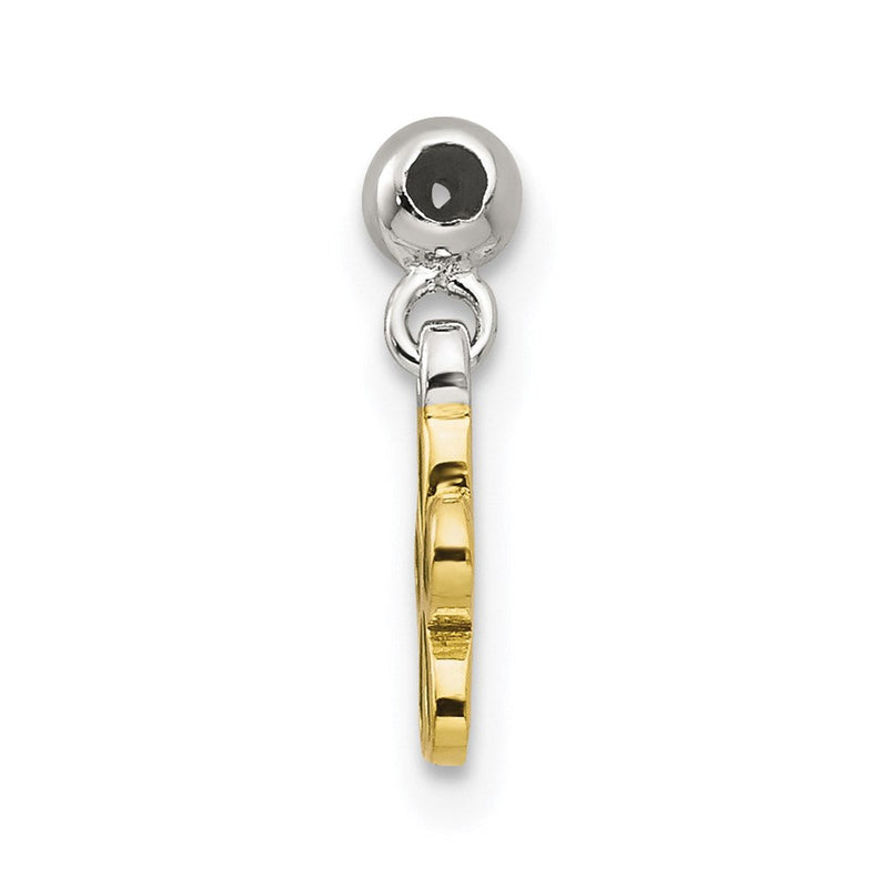 Sterlingsilber Mio Memento Goldfarben Grün Emaille Blume Charm