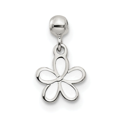 Sterlingsilber Mio Memento Weiß Emaille Hängend Blume Charm