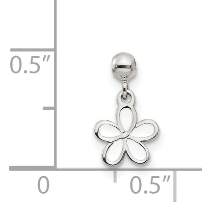Sterlingsilber Mio Memento Weiß Emaille Hängend Blume Charm