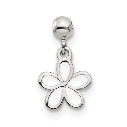 Sterlingsilber Mio Memento Weiß Emaille Hängend Blume Charm