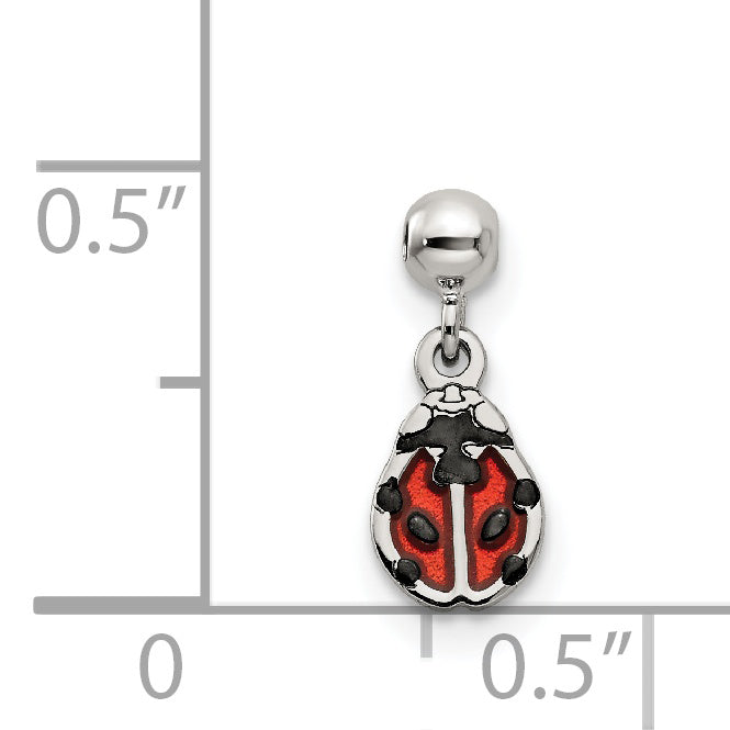 Sterlingsilber Mio Memento Emaille Hängend Marienkäfer Charm