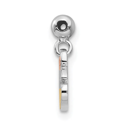 Sterlingsilber Mio Memento Rhodiniert Roséfarben und Goldfarben Bell Charm