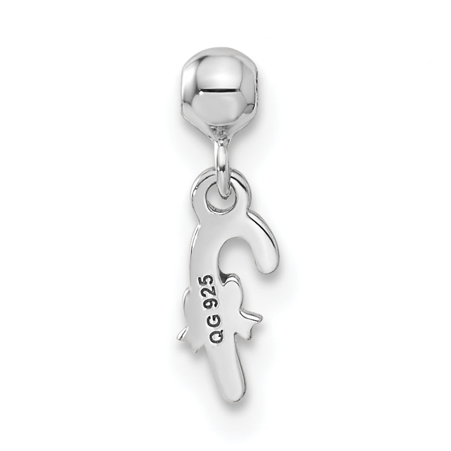 Sterlingsilber Mio Memento Rhodiniert Goldfarben Emaille Candy Cane Charm