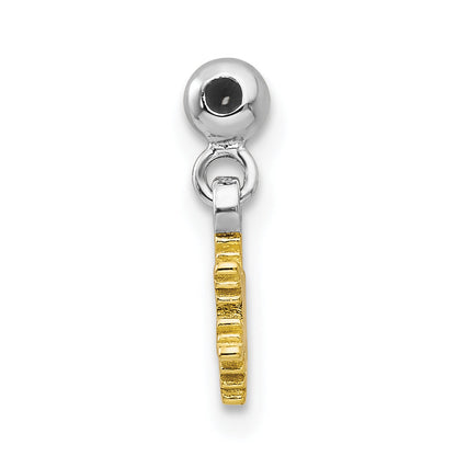 Sterlingsilber Mio Memento Rhodiniert Goldfarben Zirkonia Snow Flake Charm