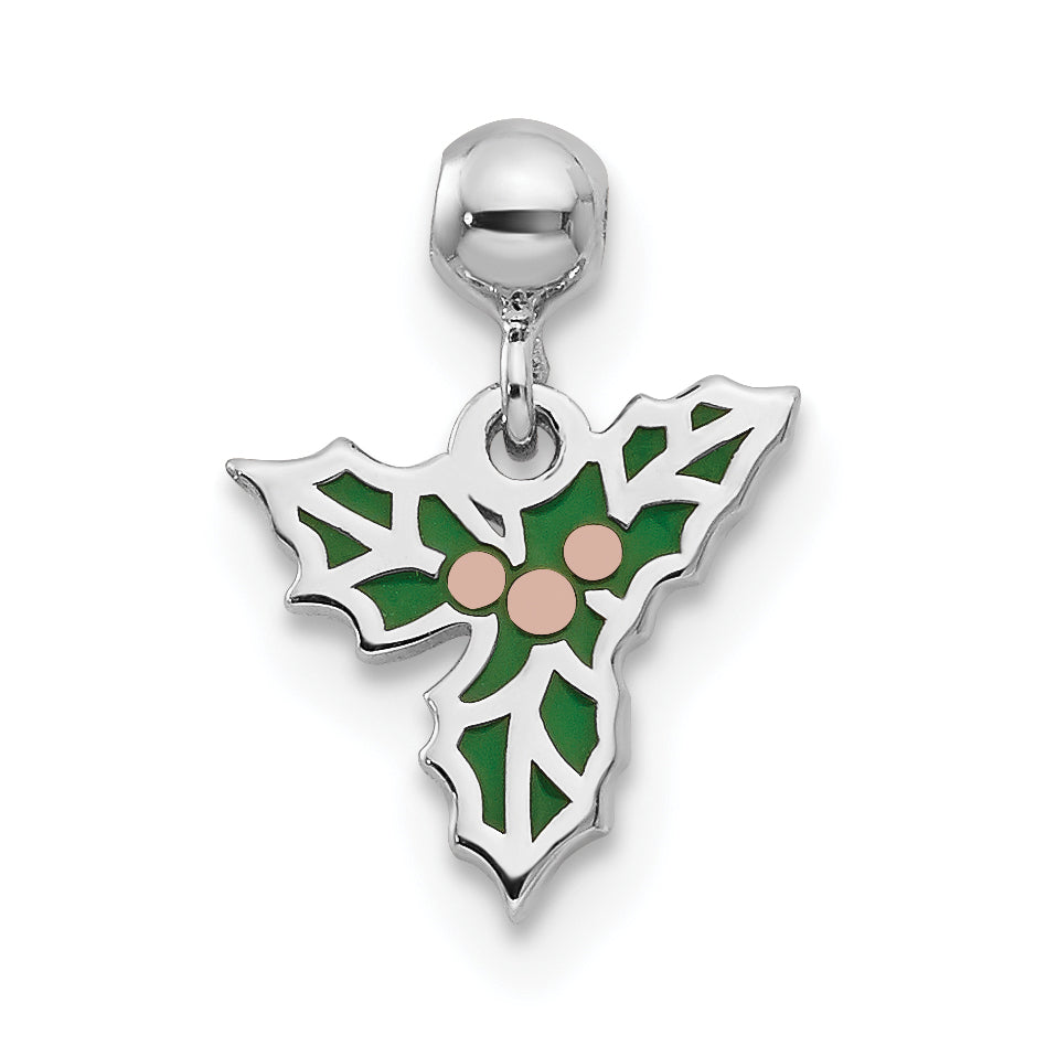 Sterlingsilber Mio Memento Rhodiniert Roséfarben Emaille Mistletoe Charm