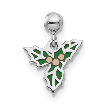 Sterlingsilber Mio Memento Rhodiniert Roséfarben Emaille Mistletoe Charm