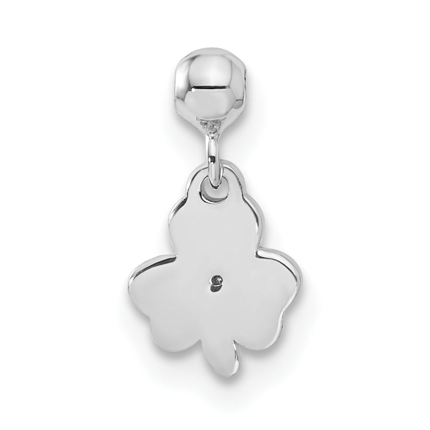 Sterlingsilber Mio Memento Emaille mit Zirkonia Hängend Klee Charm