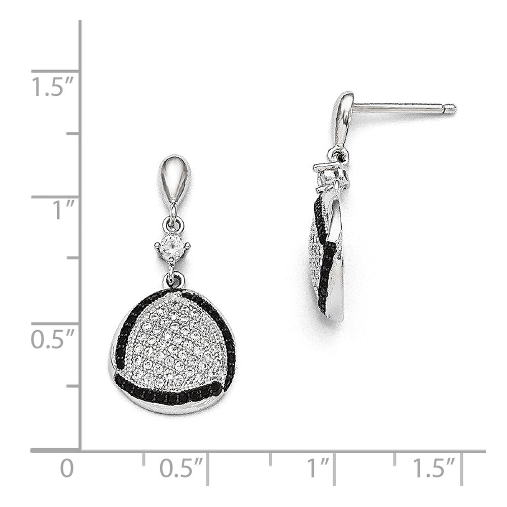 Sterlingsilber & Zirkonia True Feuer Dreieck Hängend Ohrstecker