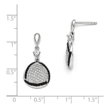 Sterlingsilber & Zirkonia True Feuer Dreieck Hängend Ohrstecker