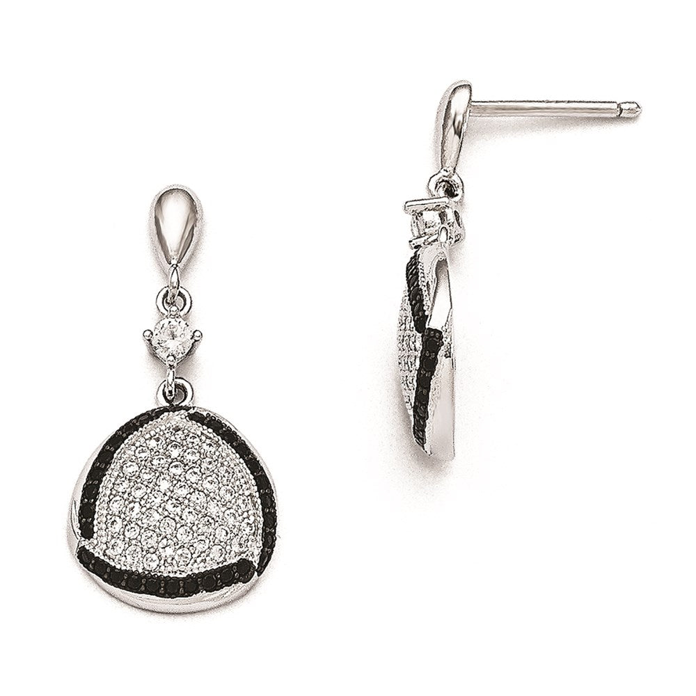 Sterlingsilber & Zirkonia True Feuer Dreieck Hängend Ohrstecker