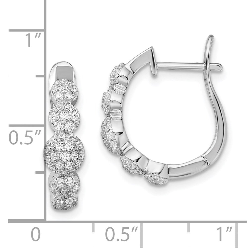 Sterlingsilber Brillant Glut Rhodiniert 92 Stein Mikro Pavé Zirkonia Klappbar Creolen