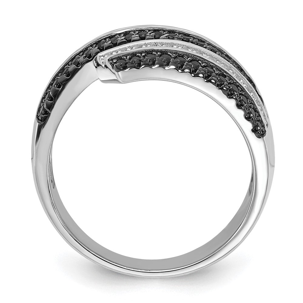 Sterlingsilber Schwarz & Klar Zirkonia True Feuer Ring