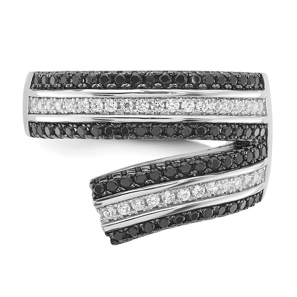 Sterlingsilber Schwarz & Klar Zirkonia True Feuer Ring