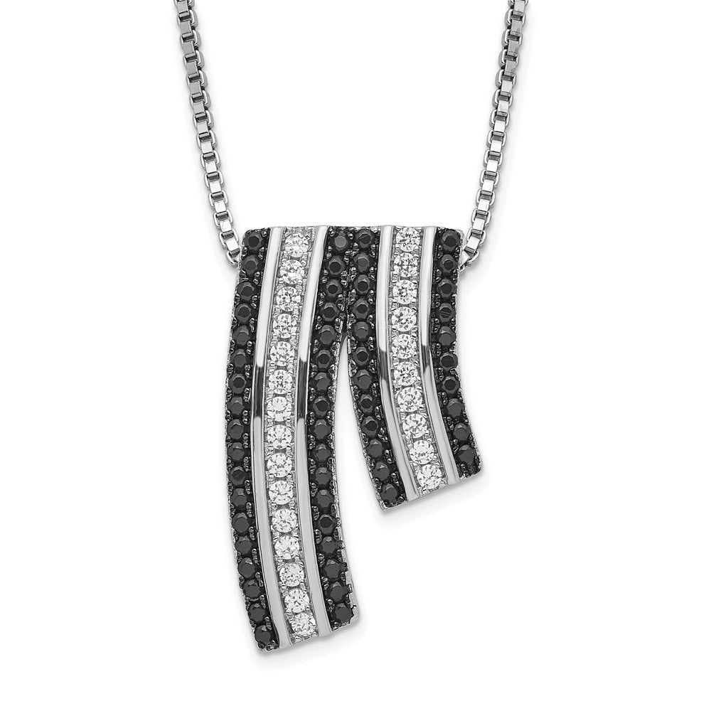 Sterlingsilber Schwarz & Klar Zirkonia True Feuer Halskette