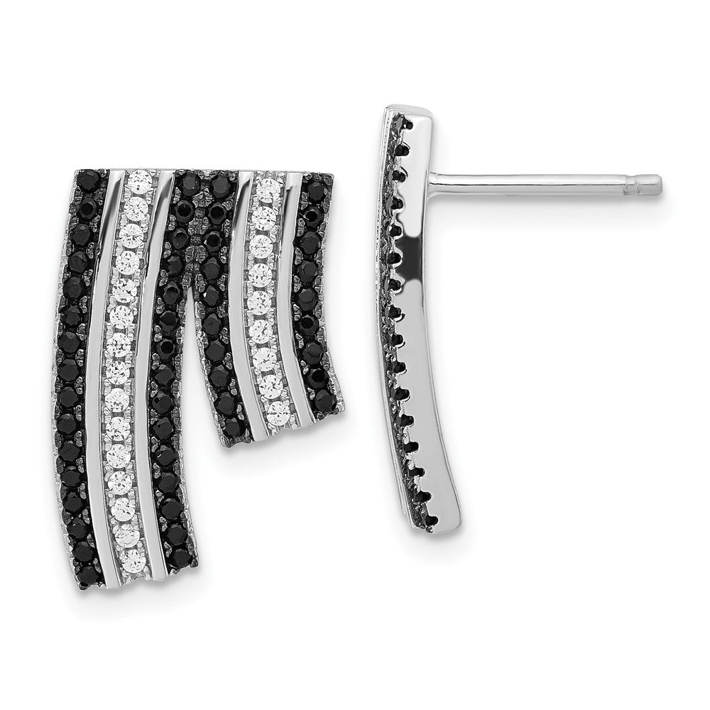 Sterlingsilber True Feuer Schwarz & Klar Zirkonia Ohrstecker