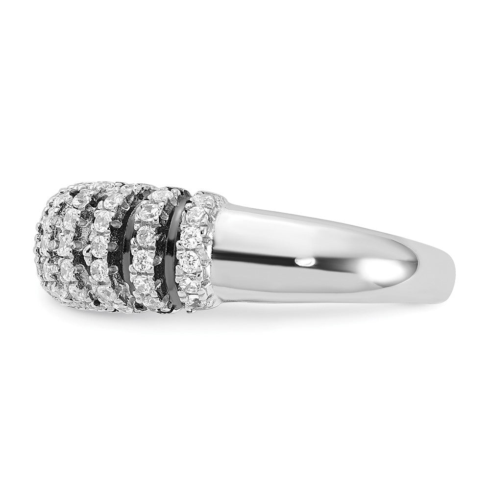 Sterlingsilber mit Schwarz Rhodium & Zirkonia Brillant Glut Ring