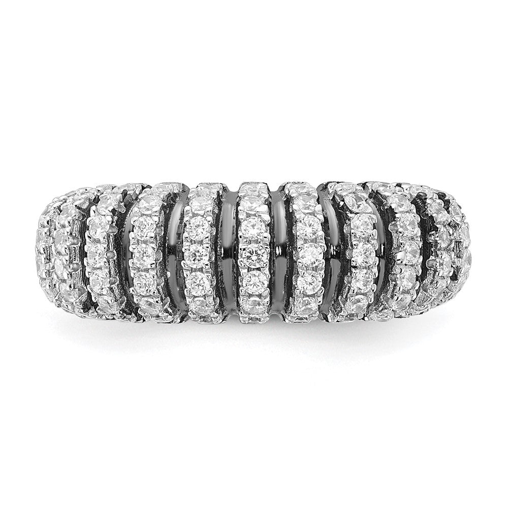 Sterlingsilber mit Schwarz Rhodium & Zirkonia Brillant Glut Ring