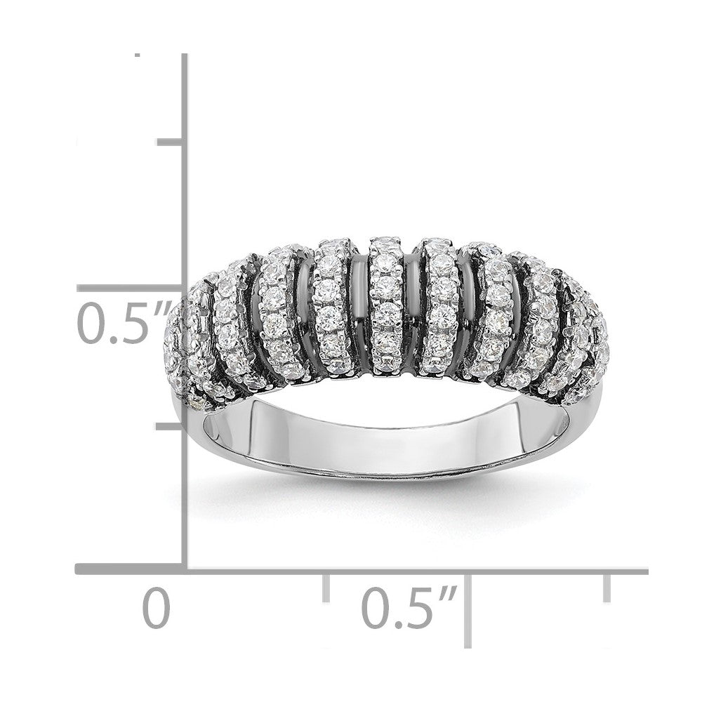 Sterlingsilber mit Schwarz Rhodium & Zirkonia Brillant Glut Ring