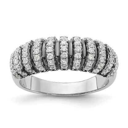 Sterlingsilber mit Schwarz Rhodium & Zirkonia Brillant Glut Ring
