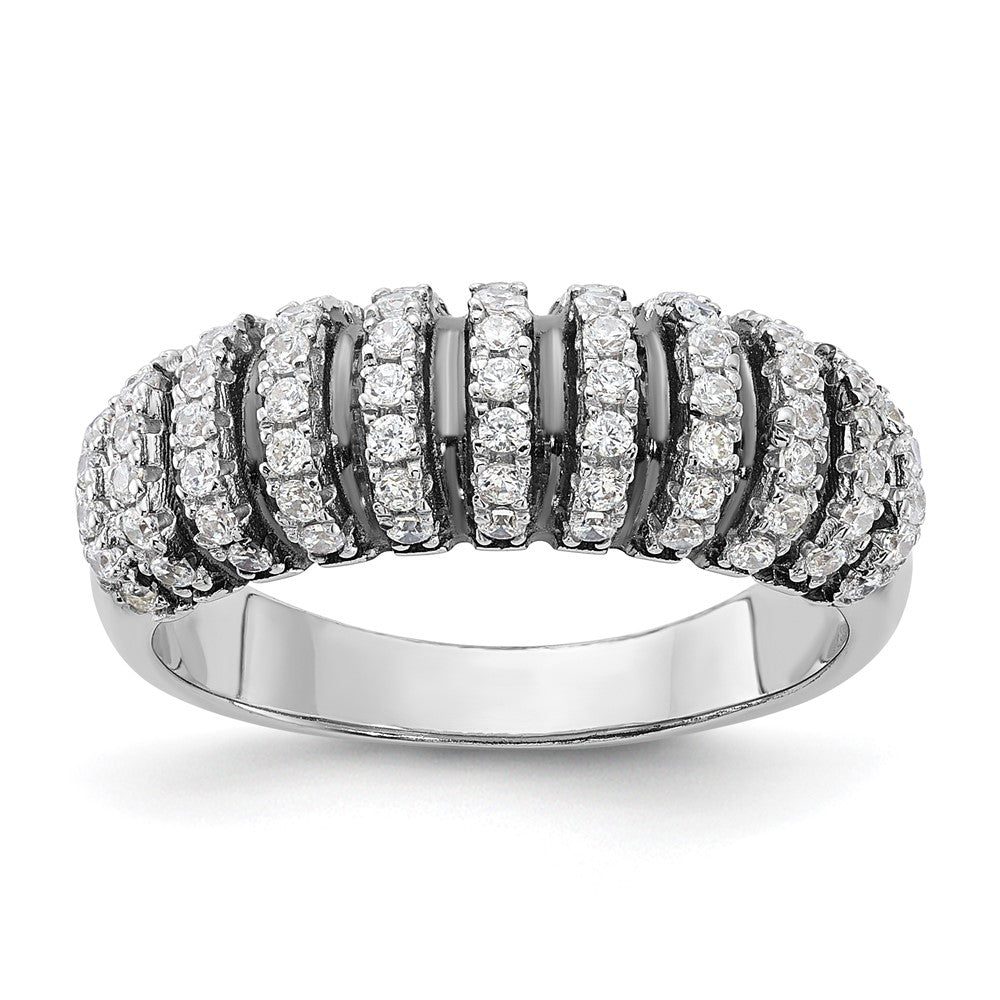 Sterlingsilber mit Schwarz Rhodium & Zirkonia Brillant Glut Ring
