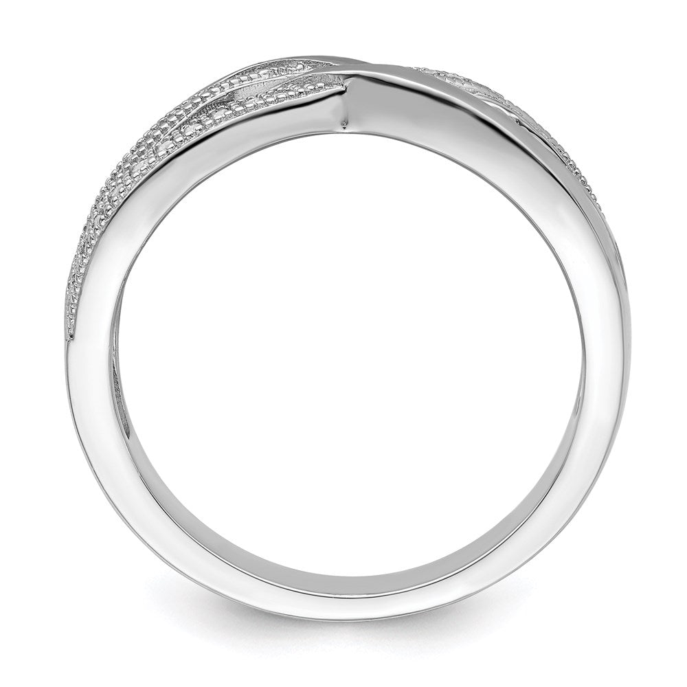 Sterlingsilber Brillant Glut Rhodiniert 44 Stein Mikro Pavé Zirkonia Poliert Ring