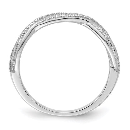 Sterlingsilber Brillant Glut Rhodiniert 48 Stein Kreuz Mikro Pavé Zirkonia Poliert Ring