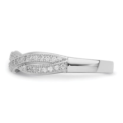 Sterlingsilber Brillant Glut Rhodiniert 48 Stein Kreuz Mikro Pavé Zirkonia Poliert Ring