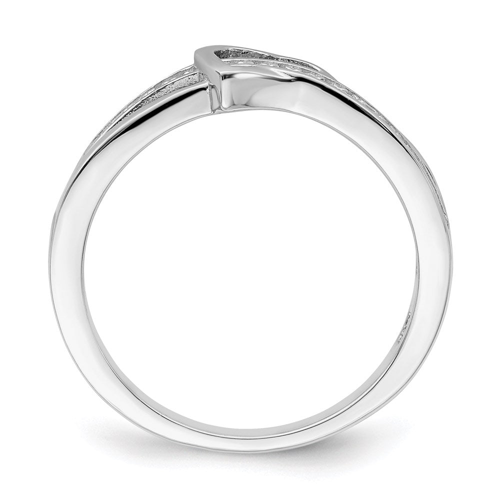 Sterlingsilber Brillant Glut Rhodiniert 20 Stein Mikro Pavé Zirkonia Herz Ring