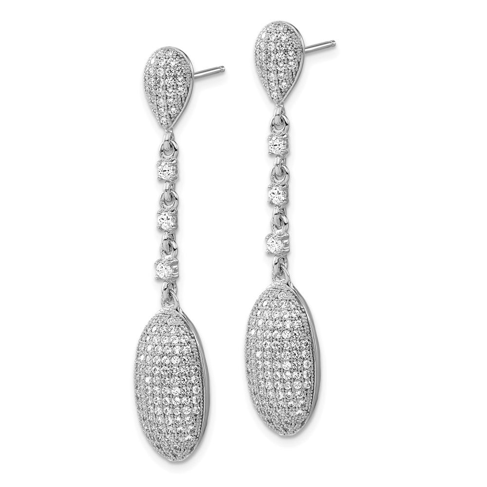 Sterlingsilber Brillant Glut Poliert Zirkonia Stecker Ohrhänger