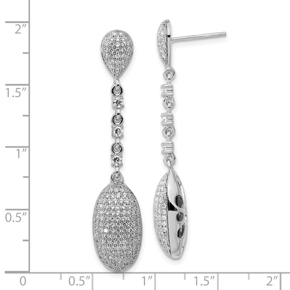 Sterlingsilber Brillant Glut Poliert Zirkonia Stecker Ohrhänger