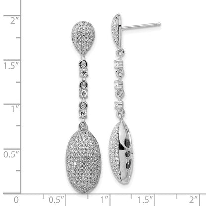 Sterlingsilber Brillant Glut Poliert Zirkonia Stecker Ohrhänger