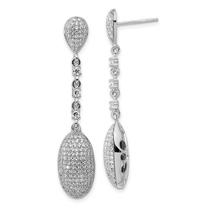 Sterlingsilber Brillant Glut Poliert Zirkonia Stecker Ohrhänger