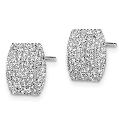 Sterlingsilber Ss Rhodiniert Zirkonia Brillant Glut Ohrstecker